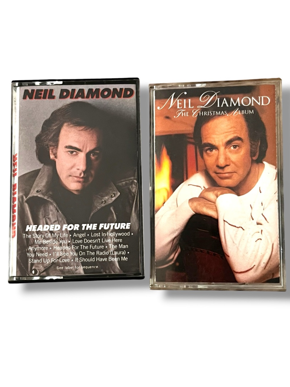 Neil Diamond-Headed For The Future & The Christmas Album Lot Of 2 Cassettes D-8